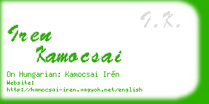 iren kamocsai business card